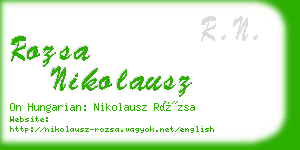 rozsa nikolausz business card